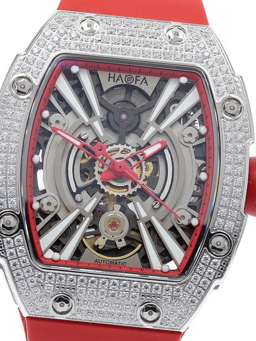 HAOFA mechanical 1907L CrystalBezel skeleton Dial Automatic Men's Watch_918809
